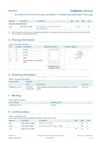 PSMN0R7-25YLDX Datasheet Page 2