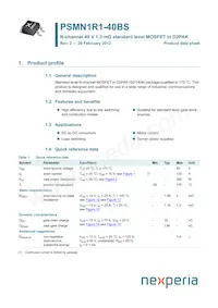 PSMN1R1-40BS數據表 封面