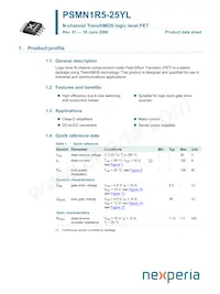 PSMN1R5-25YL Datasheet Copertura