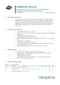 PSMN1R7-25YLDX Datasheet Copertura