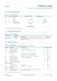 PSMN1R7-60BS Datasheet Page 2