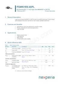 PSMN1R9-40PLQ Datasheet Cover