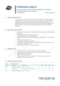 PSMN2R4-30MLDX Datasheet Cover