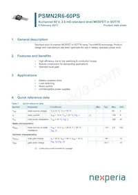 PSMN2R6-60PSQ Datasheet Copertura