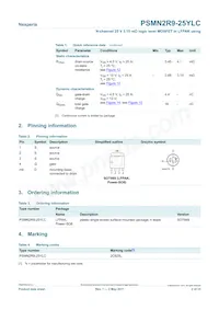 PSMN2R9-25YLC Datasheet Page 2