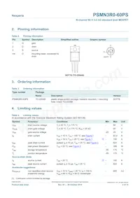 PSMN3R0-60PS Datasheet Pagina 2