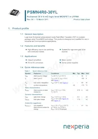 PSMN4R0-30YL Datasheet Copertura