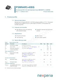 PSMN4R5-40BS Datasheet Copertura