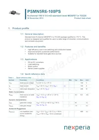 PSMN5R6-100PS Datasheet Cover