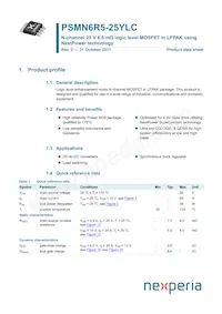 PSMN6R5-25YLC Datasheet Copertura