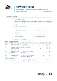 PSMN6R5-80BS Datasheet Copertura