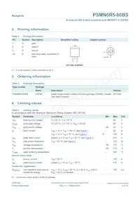 PSMN6R5-80BS Datasheet Page 2