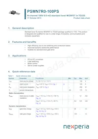 PSMN7R0-100PS Datasheet Cover