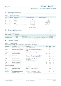PSMN7R0-30YL Datasheet Page 2