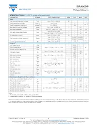 SIRA80DP-T1-RE3 Datasheet Pagina 2