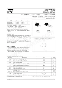 STD7NS20T4 Datenblatt Cover