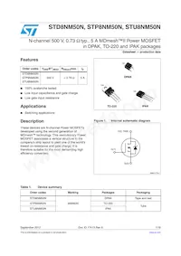 STU8NM50N Datasheet Cover