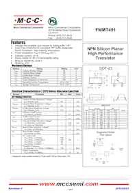 FMMT491-TP Datenblatt Cover