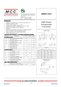 MMBT5401-TP Datenblatt Cover