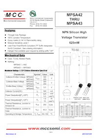MPSA43-AP Datasheet Cover