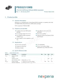 PBSS2515MB Datasheet Cover