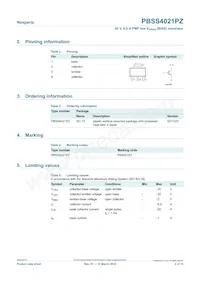 PBSS4021PZ Datasheet Page 2