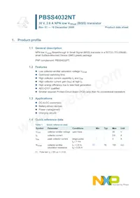 PBSS4032NT Datasheet Page 2