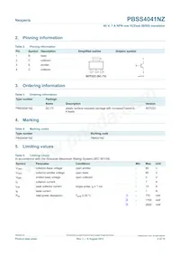 PBSS4041NZ Datasheet Page 2