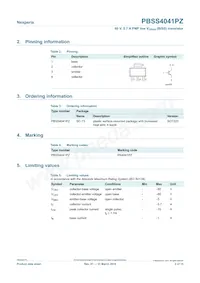 PBSS4041PZ Datasheet Page 2
