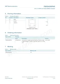 PBSS4360PASX Datasheet Page 3