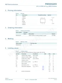 PBSS5220V Datasheet Page 3