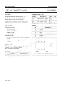 PBSS5240V Datasheet Page 3