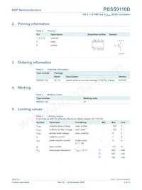 PBSS9110D Datasheet Page 3