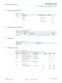 PBSS9110D數據表 頁面 3