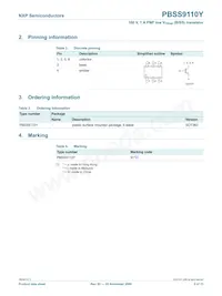 PBSS9110Y Datasheet Pagina 3