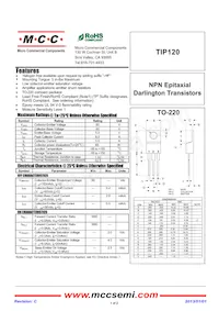 TIP120-BP Datasheet Cover