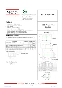 ESDBV5V0AE1-TP Datasheet Cover