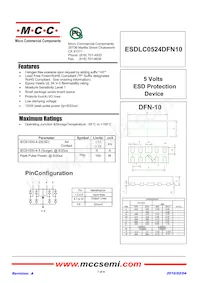 ESDLC0524DFN10-TP Datasheet Cover