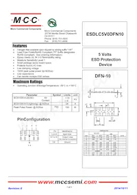 ESDLC5V0DFN10-TP數據表 封面