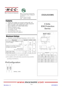 ESDU5V0M5-TP Datasheet Copertura