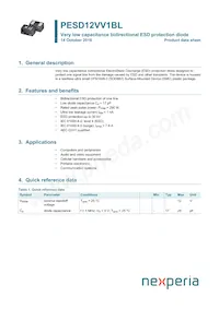 PESD12VV1BL Datasheet Cover