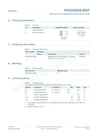 PESD5V0S1BSF Datasheet Page 2