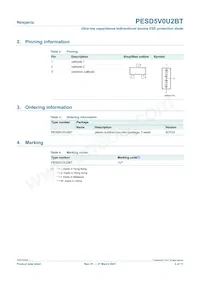 PESD5V0U2BT Datasheet Page 2