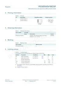 PESD5V0V1BCSF數據表 頁面 2