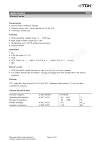 B72207S170K401 Datasheet Pagina 2