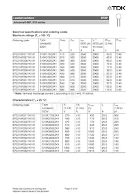 B72210P2511K101 Datasheet Page 3