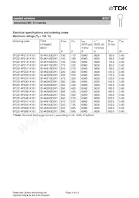 B72214P2211K101 Datasheet Page 3