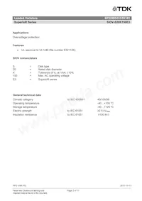 B72220S3151K101 Datasheet Pagina 2