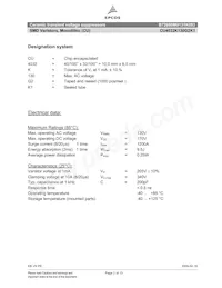 B72660M0131K093 Datasheet Pagina 2