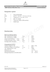 B72660M0251K093 Datasheet Page 2